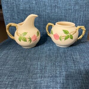Vintage Sugar Bowl ( No Lid) & Creamer Desert Rose (USA Backstamp) Franciscan